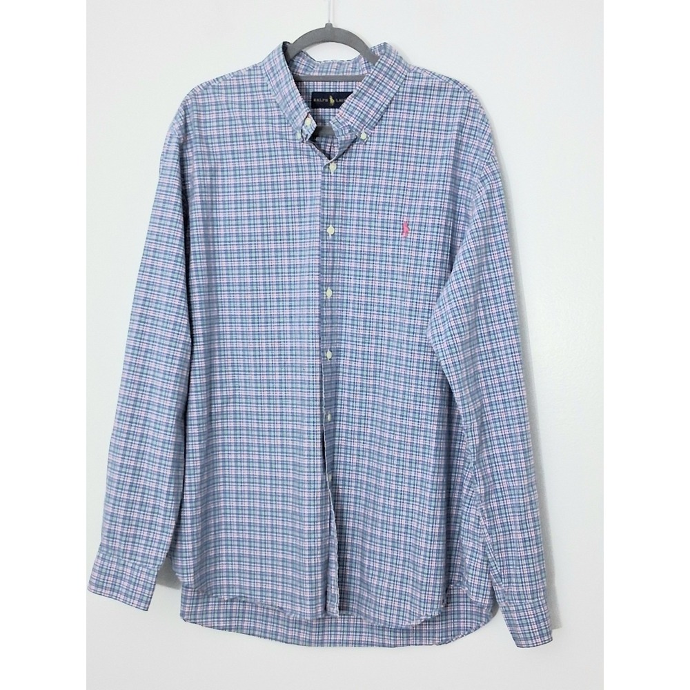 Ralph Lauren Button Up Shirt Men's XXL Multi-plaidโ Colorful Spring Long Sleeve